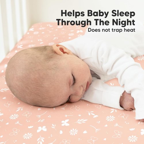 KeaBabies Organic Crib Sheets - 2-Pack Fitted Jersey Cotton Covers | Soft & Breathable for Baby Beds (Butterflies)