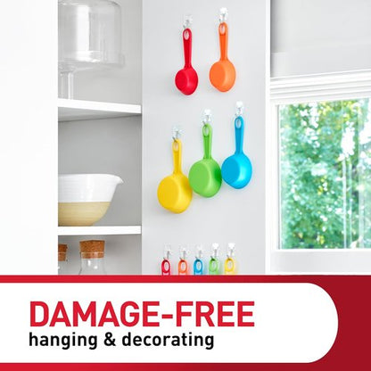 Command Small Clear Wire Toggle Hooks - Damage-Free Hanging Solution | 10 Hooks & 12 Strips, Holds 0.5 lb