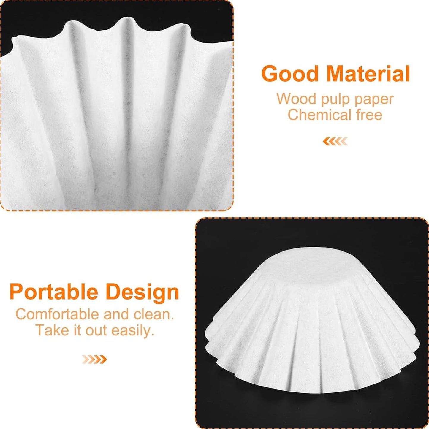 Skiennix Coffee Filters - 100 Count Paper Filters for OXO Brew 8-Cup Coffee Maker | Compatible with Single-Serve Brew Basket