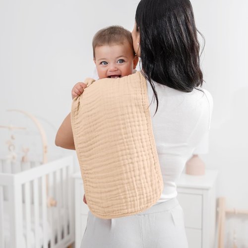 Comfy Cubs Muslin Burp Cloths - Ultra Absorbent 100% Cotton, 6-Layer, 20" x 10", Pack of 6 | Soft & Gentle for Babies