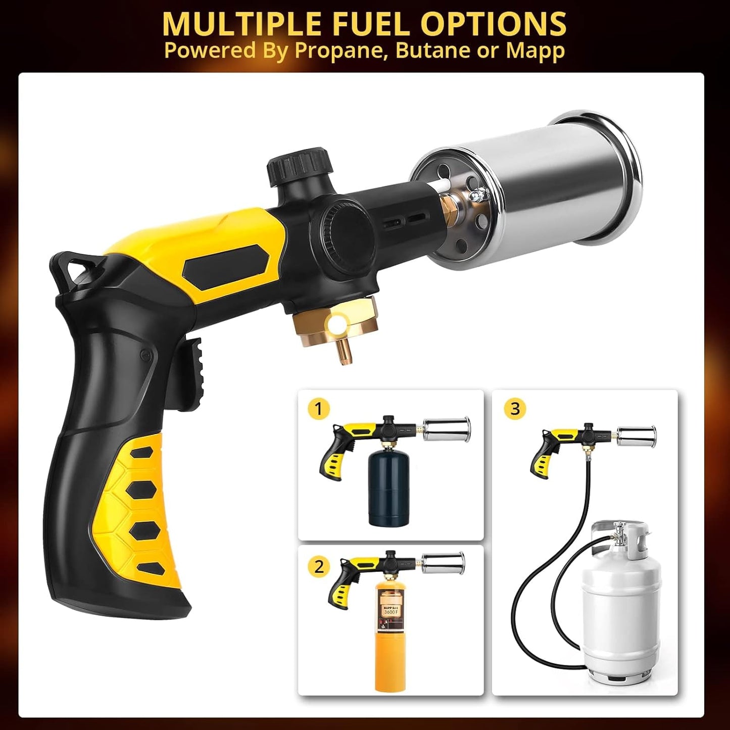 TBTEEK Cooking Torch - Powerful Culinary Grilling Torch for Searing Meat & BBQ | Propane Torch (Tank Not Included)