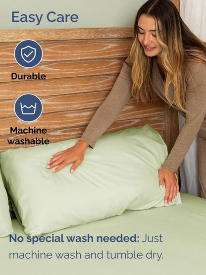 Extra Deep Cal King Sheet Set - 6 Piece Breathable and Cooling Sheets - Hotel Luxury Bedding for Women, Men, Kids & Teens - Easy & Secure Fit - Soft and Wrinkle Free - Extra Deep Pockets - Light Sage