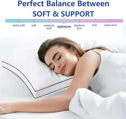 Skiennix Premium Queen Size Pillows Set of 2 - Fluffy 7D Down Alternative for Ultimate Comfort
