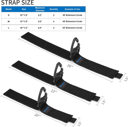 Trilancer Heavy Duty Storage Straps - 10-Pack Hook-and-Loop Cord Organizers for Home & Garage