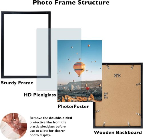 JCJMY 15x19 Picture Frame - Black Wall Hanging for Horizontal & Vertical Photos | Gallery Display