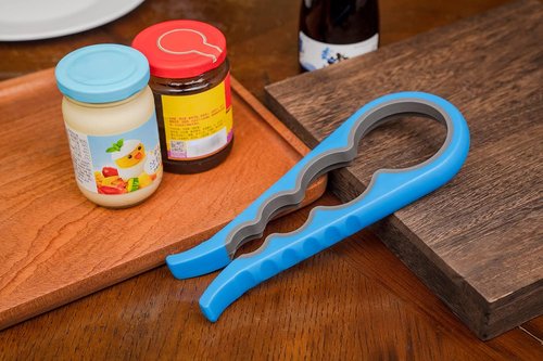 Bloss Anti-Skid Jar Opener - Easy Grip Lid Remover for Seniors & Small Hands | Blue