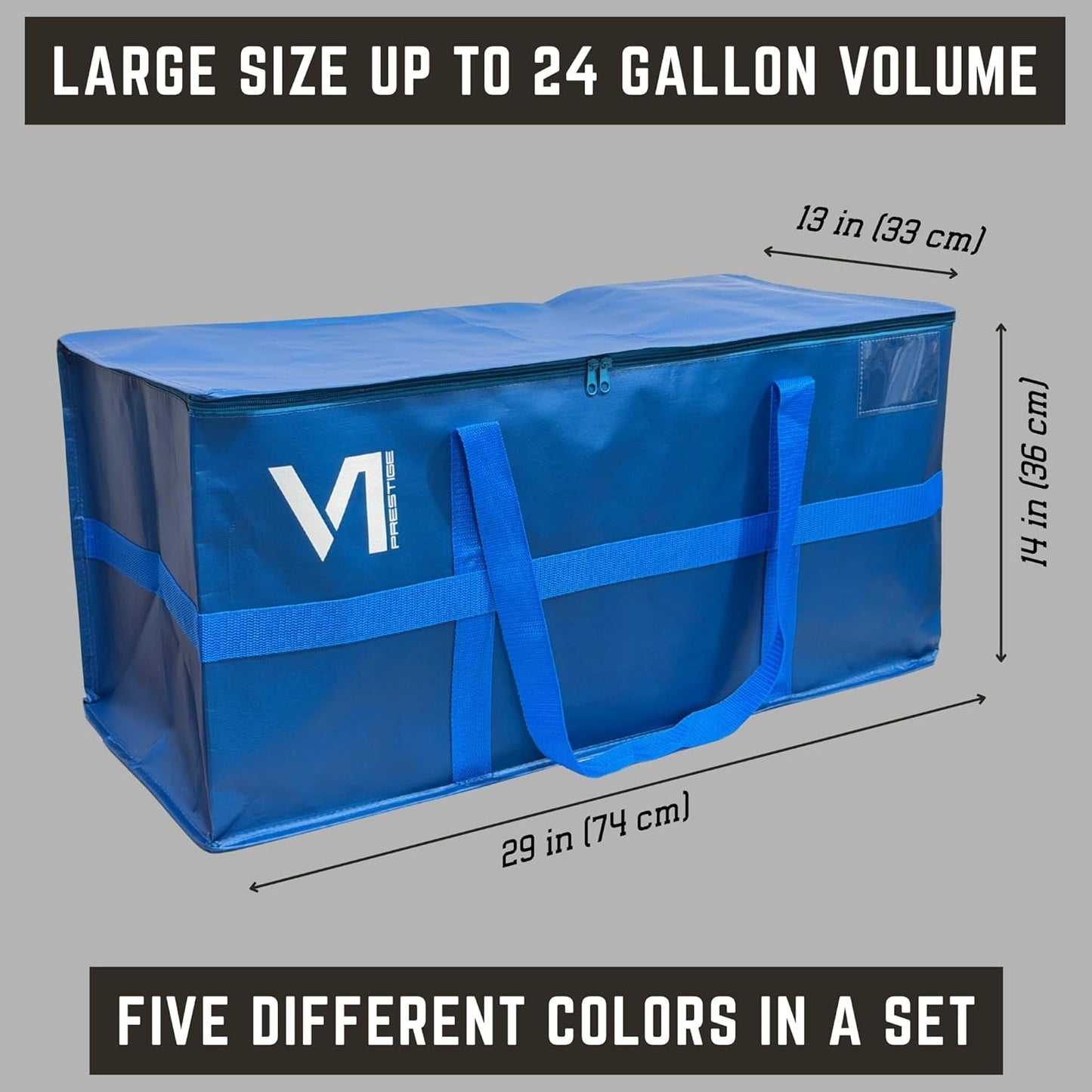 Moving Bags Heavy Duty - Ultra Reinforced Waterproof Canvas Storage Bins | Set of 5 Extra Large Tote Bags