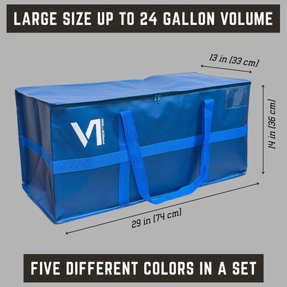 Moving Bags Heavy Duty - Ultra Reinforced Waterproof Canvas Storage Bins | Set of 5 Extra Large Tote Bags