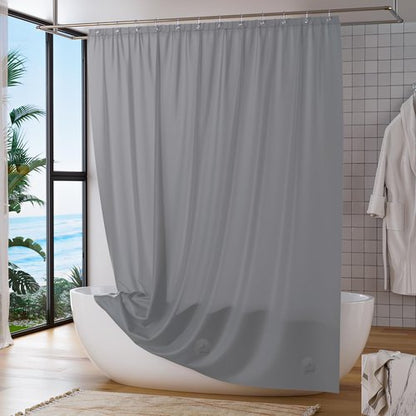 Titanker Plastic Shower Curtain Liner, 72x72 Grey Shower Liner Lightweight PEVA Shower Curtains for Bathroom, Waterproof Shower Liner with Magnets and Rustproof Grommet Holes