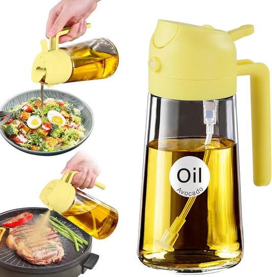 YARRAMATE Glass Olive Oil Sprayer - 16oz Food Grade Premium Spray Bottle for Cooking & BBQ (Pomelo)