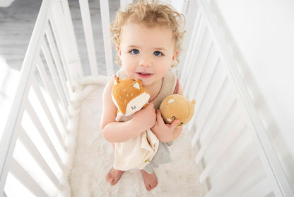 Pearhead Fox Baby Lovey - Organic Cotton Muslin Security Blanket | Soft, Breathable Snuggle Toy for Newborns 0+ Months