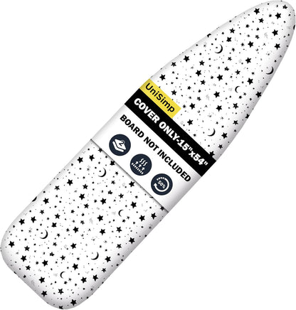 UniSimp Ironing Board Cover - Extra Thick Natural Cotton, Scorch & Stain Resistant | 15"x54" Nightfall