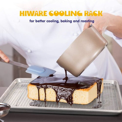 Hiware Cooling Racks for Baking - 2-Pack Stainless Steel Cookie Rack | 10" x 15" Oven Safe