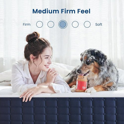 Coolvie Twin XL Mattress 10 Inch, Hybrid Mattress in a Box, Pocket Innerspring & Cooling Memory Foam, for Pressure Relief, Medium Firm Feel, 100-Night Trial
