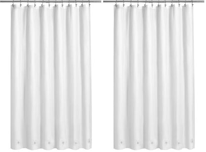 Barossa Design White Shower Curtain Liner with 6 Magnets - Waterproof PEVA Shower Liner for Bath Tub, 72" x 72" Standard Size, PVC Free & Metal Grommets - White, 72x72 (Pack of 2)