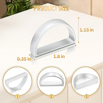 Napkin Rings Set of 8 – Metal Silver D-Shape, For Fall & Holiday Tables – 8+ Silver Variant