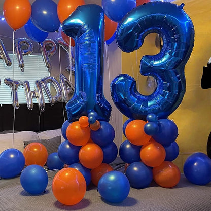 Royal Blue Number 6 Balloon - 40In Self-Inflating Foil Balloon for Boys' 6th Birthday Party