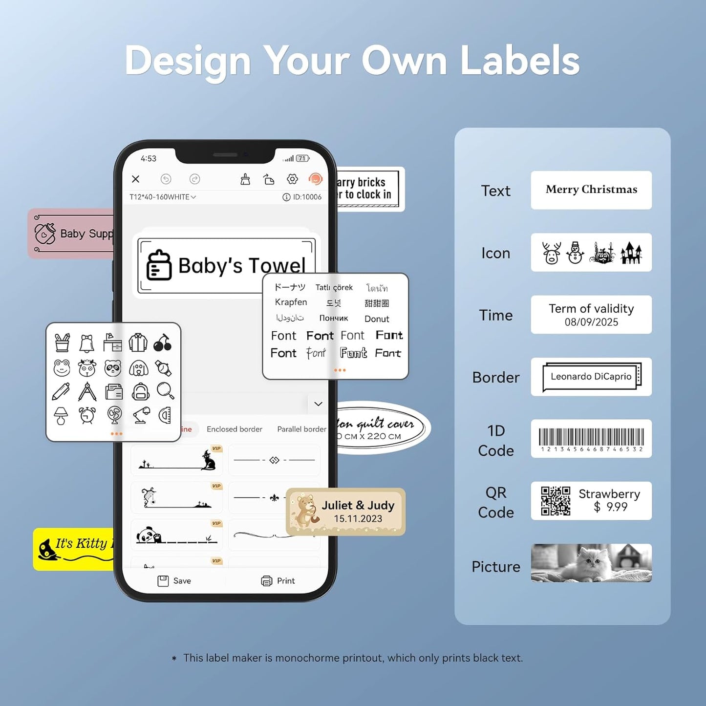 NIIMBOT Label Maker - Portable Wireless Label Printer with Multiple Templates | USB Rechargeable for Home & Office Organization