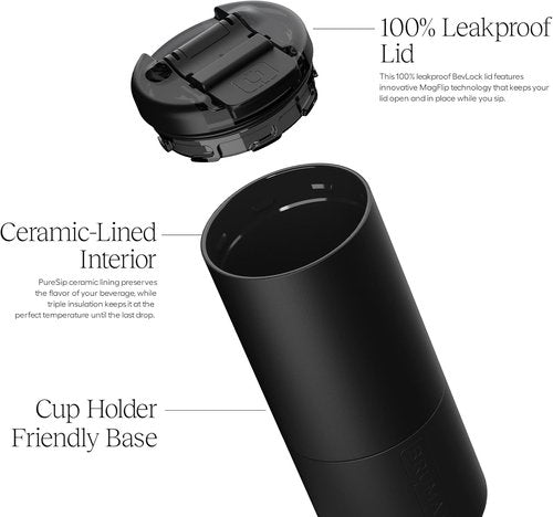 BrüMate 18oz Insulated Coffee Mug - 100% Leakproof | Ceramic-Lined & Travel-Friendly | Dark Aura