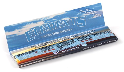ELEMENTS Slim King Size ULTRA THIN RICE rolling paper - 5 booklets, total 160 papers
