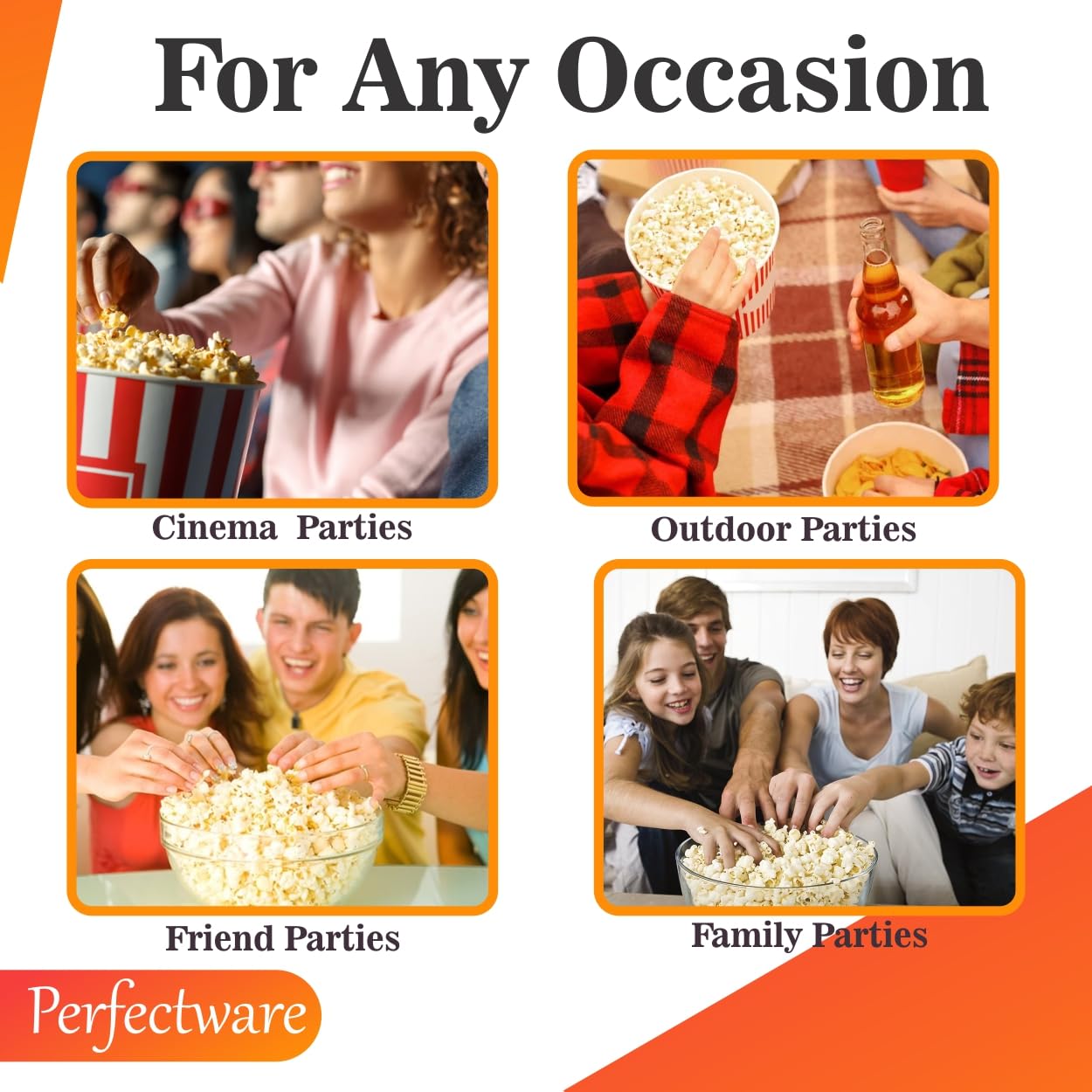 Perfectware Popcorn Portion Packets - Kernels, Salt & Coconut Oil for Popping Machine | 4 oz, 12 Count