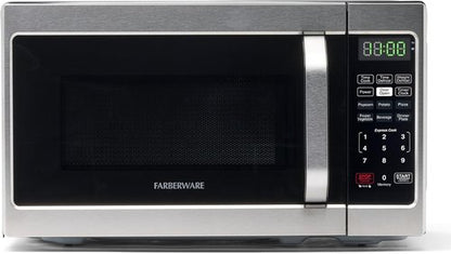 Farberware 0.7 Cu. Ft. Microwave Oven - 700 Watts, Auto Cook, Defrost, Easy Clean | Stainless Steel