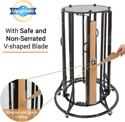 Skiennix Paper Roll Dispenser Rack - Heavy Duty Mobile Steel Holder for Up to 36" Rolls | Ideal for Crafts, Gifts & Art