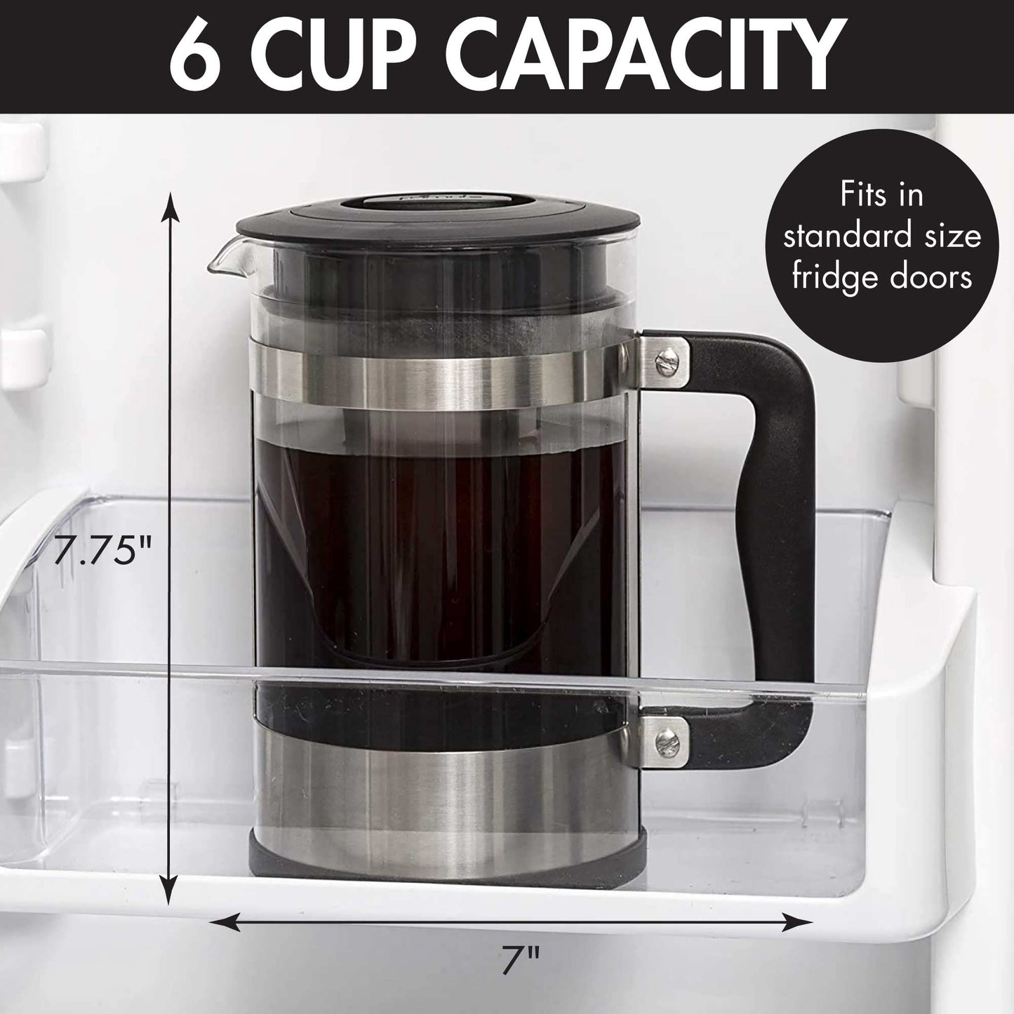 Primula 2-in-1 Coffee Maker, Make French Press Coffee and Cold Brew Coffee in One Coffee Maker, Comfort Grip Handle, Durable Glass Carafe, Perfect 6 Cup Size