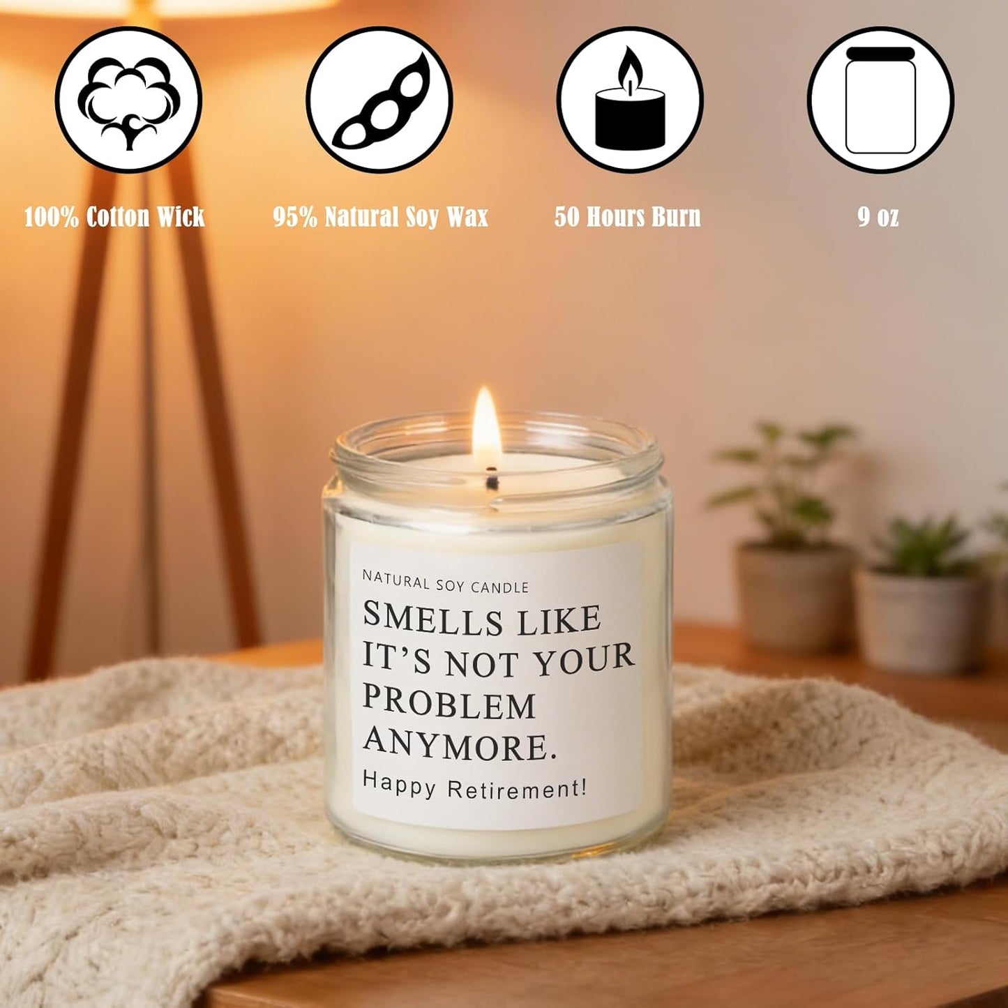 Retirement Gifts for Woman Men, Happy 2026 Retirement Candle, Funny Retired Farewell Gifts for Coworkers, Teacher, Nurse, Boss, Friends - Lavender Scented (7oz)