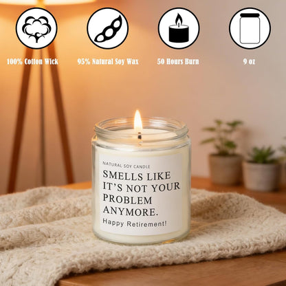 Retirement Gifts for Woman Men, Happy 2026 Retirement Candle, Funny Retired Farewell Gifts for Coworkers, Teacher, Nurse, Boss, Friends - Lavender Scented (7oz)