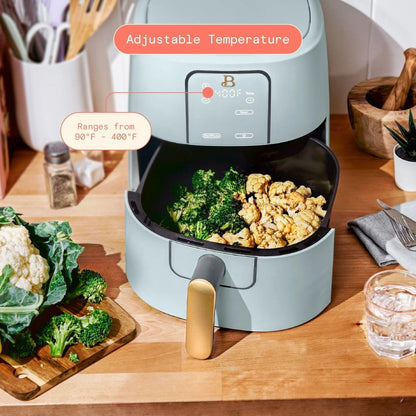 TurboCrisp 6-Quart Digital Air Fryer - Non-Stick, Dishwasher Safe, 4 Cooking Presets, 1750 Watt | Hydrangea Color