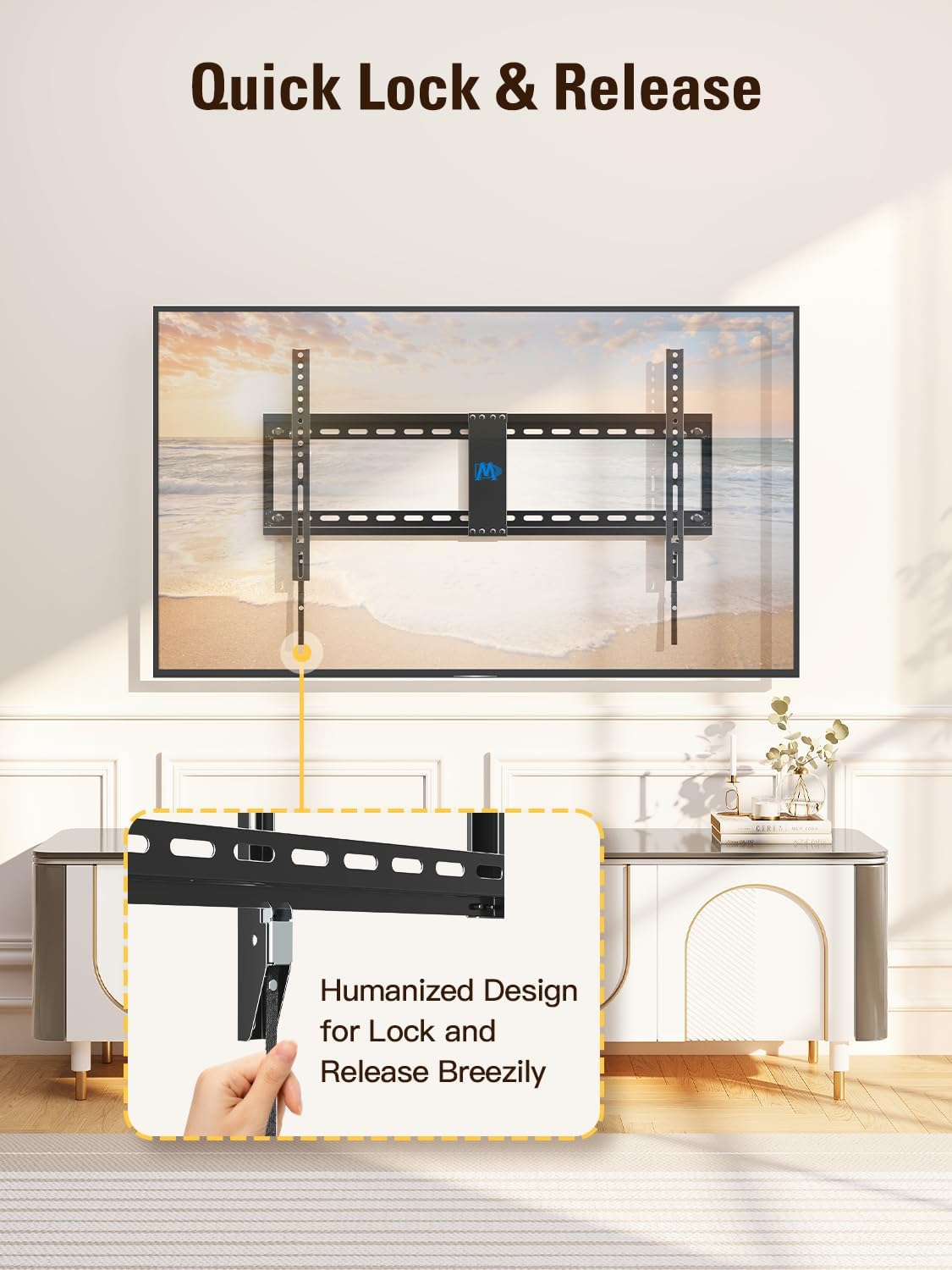 Mounting Dream Tilt TV Wall Mount - Universal Low Profile Design for 42-84 Inch TVs | Max VESA 800x400mm, 132 LBS Capacity