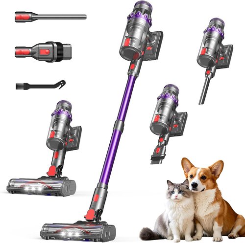 FEPPO Cordless Vacuum Cleaner - Powerful 70-Minute Runtime, Touch Screen, Self-Standing Design | Ideal for Hardwood Floors, Carpets, and Pet Hair