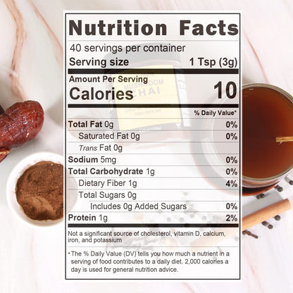 Mushroom Chai - 40 Servings, 10 Mushrooms Extract Powder with Masala Chai - Coffee Alternative, 120g