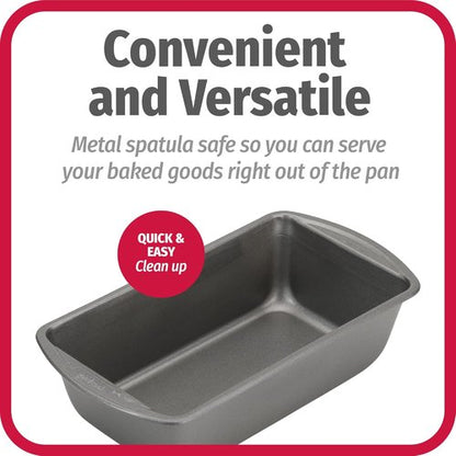 GoodCook Nonstick Loaf Pan - 9 x 5-Inch Heavy-Duty Bakeware with Easy-Clean Coating | Set of 2, Gray