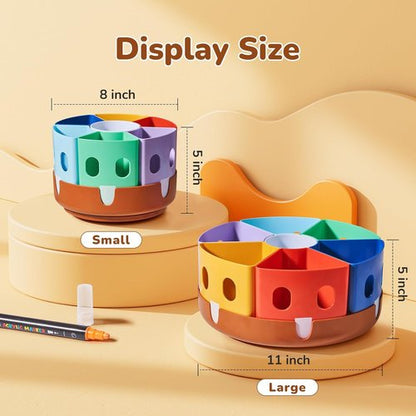 GAMENOTE Rotating Art Supplies Organizer - Lazy Susan for Kids' Desk & Classroom Storage (Large)