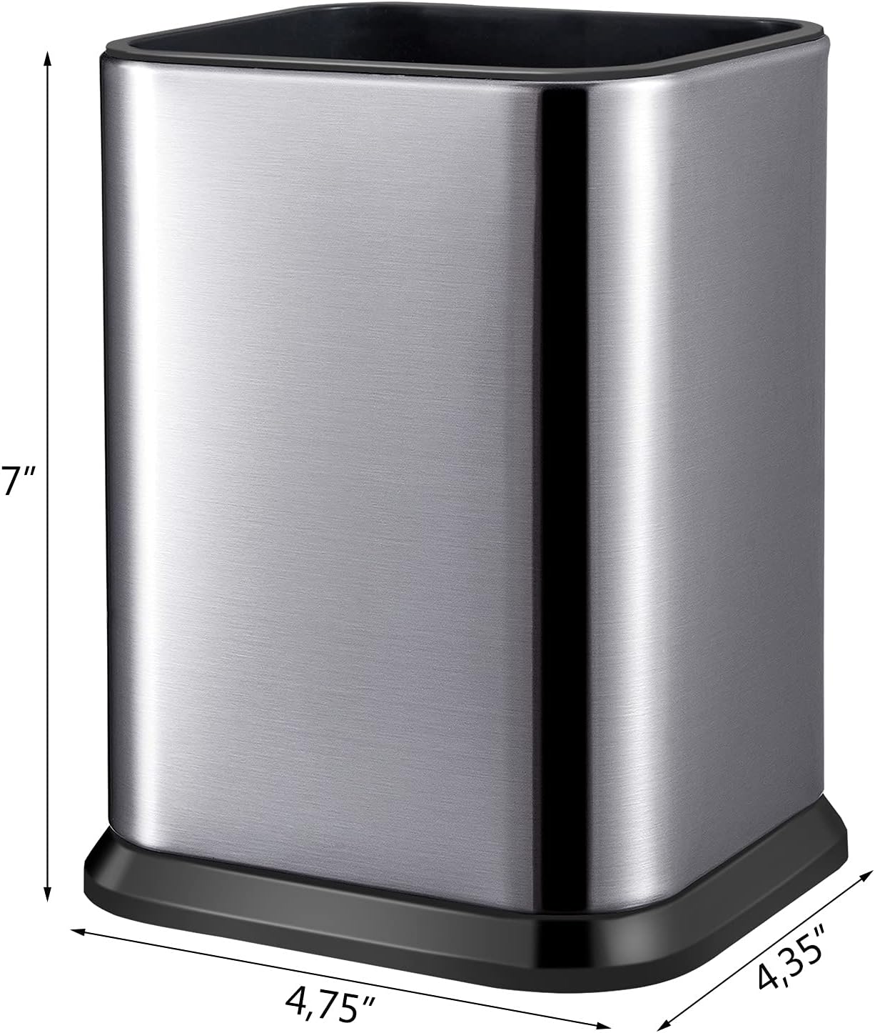 RedCall Stainless Steel Kitchen Utensil Holder - Modern Rectangular Organizer for Countertop | Large Silver Caddy