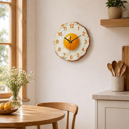11.8 in Egg Shaped Wall Clock with Solid Wood Dial - Funny Kitchen Clock Variation of THIS listing: 11.81 in