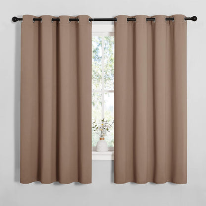 NICETOWN Blackout Window Curtains - Thermal Insulated Drapery Panels | Set of 2, 55x68 Inches, Cappuccino