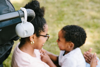 Ubbi On-the-Go Dual Pacifier Holder - Keeps Baby's Binkies Clean & Accessible | Portable Travel Accessory in Gray