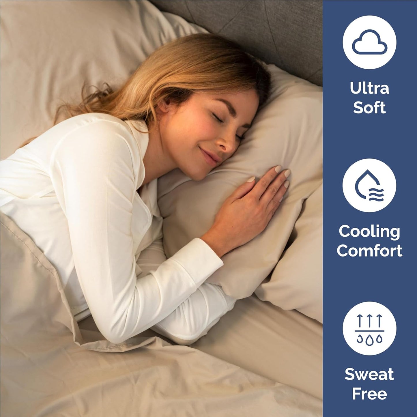 Skiennix Full Size 4-Piece Sheet Set - Comfy, Breathable & Cooling Bed Sheets - Ultra-Soft, Deep Pockets, Wrinkle-Free - Oeko-Tex Certified - Cream