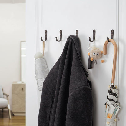 **Black Metal Wall Hooks by [Brand Name] - Durable 10-Piece Set for Coats, Towels & Keys - Holds Up to 40 lbs**