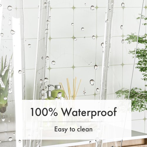 Amazer Extra Long Shower Curtain Liner 72 x 84 Clear Shower Liner Medium Weight PEVA Waterproof Inside Shower Curtains for Bathroom with 3 Magnets and Rustproof Grommets