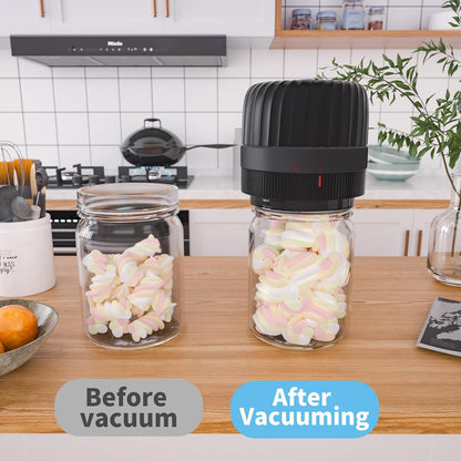 Skiennix Electric Mason Jar Vacuum Sealer Kit - Food Saver for Wide & Regular Mouth Jars | Includes 10 Lids