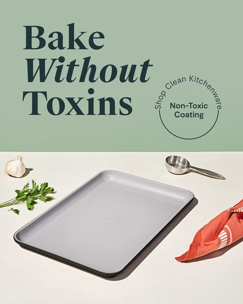 Caraway Non-Stick Ceramic Baking Sheet | Naturally Slick & Non-Toxic | Medium 15" x 10" - Black