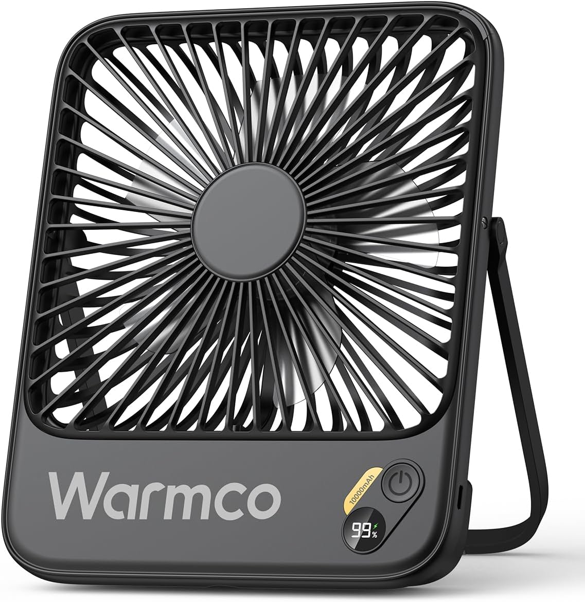 Warmco 10000mAh Portable Travel Fan - 7-Inch, Ultra-Thin, Quiet Design with 24H Runtime | Ideal for Camping, Office, Bedroom