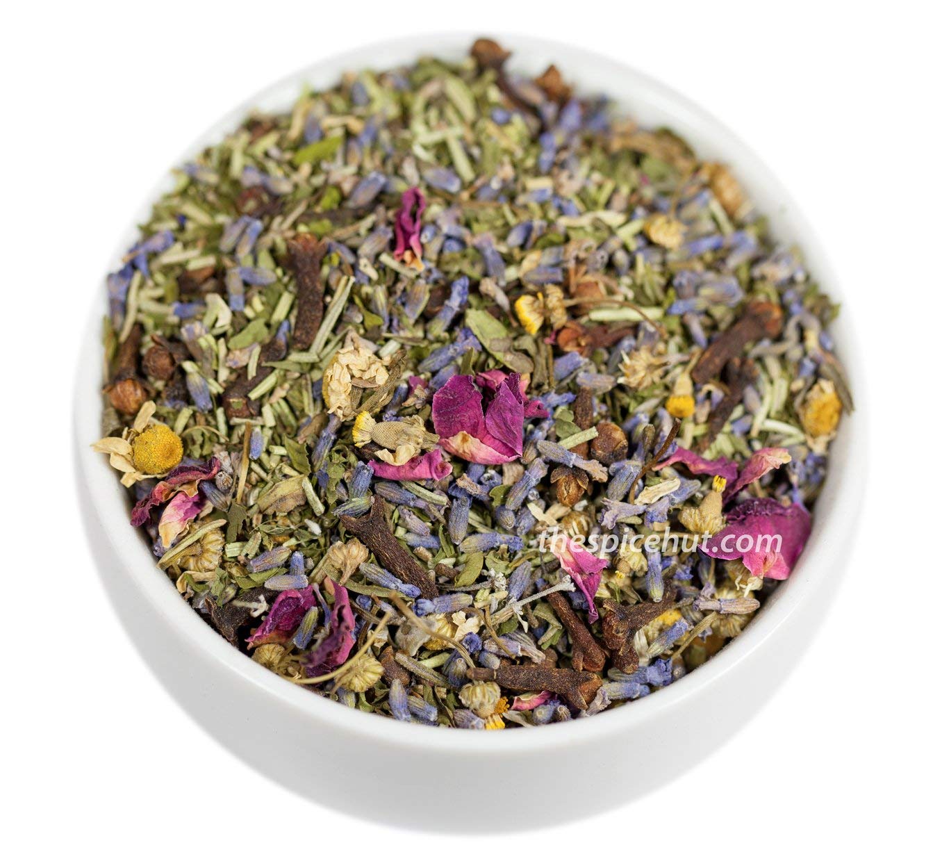 Spirit Tea, Organic Loose Leaf Herbal - Chamomile, Lavendar, Rose, Cloves - Caffeine-Free | bulk 8oz, 80-100 cups | The Spice Hut, First Sip of Tea