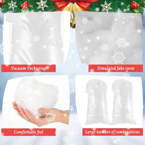 Jerify Christmas Fake Snow - Fluffy Indoor Artificial Snow Blanket for Holiday Decor | 12 Pack, 3.53 Ounce Bags