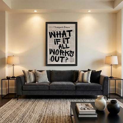 Skiennix 16X20 Inch Black Frame - Motivational Canvas Wall Art | Inspirational Quote Print for Home & Office