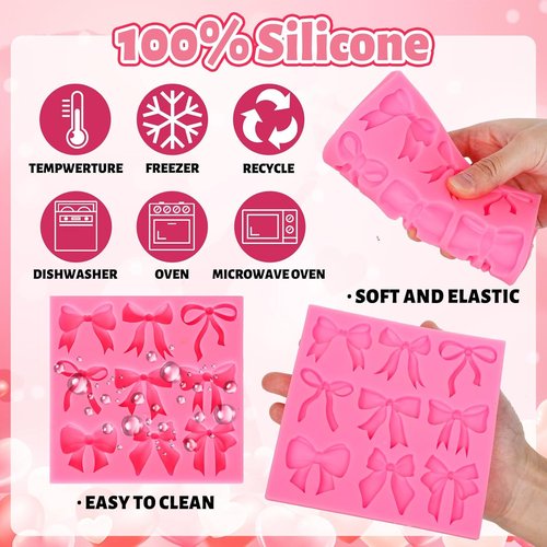 JarThenaAMCS Bow Fondant Mold - Silicone Bowknot Mould for Baking & Crafts | Perfect for Parties